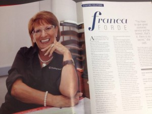 Franca Ford nell'articolo pubblicato dalla rivista "Business Women"